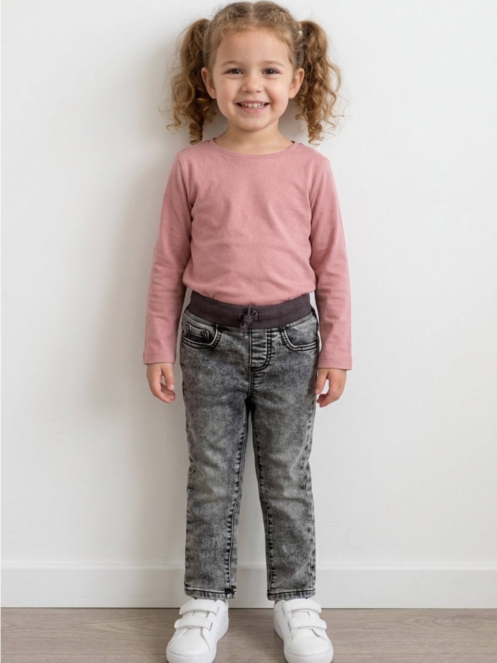 wonder nation Gray Pull-On Denim Style Jeggings